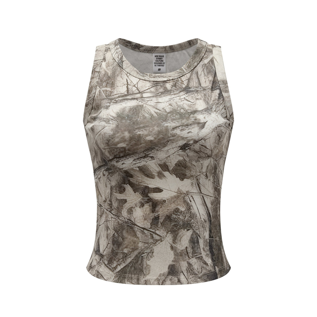 315GSM Women’s Camouflage Racerback Tank Top Branch Camouflage