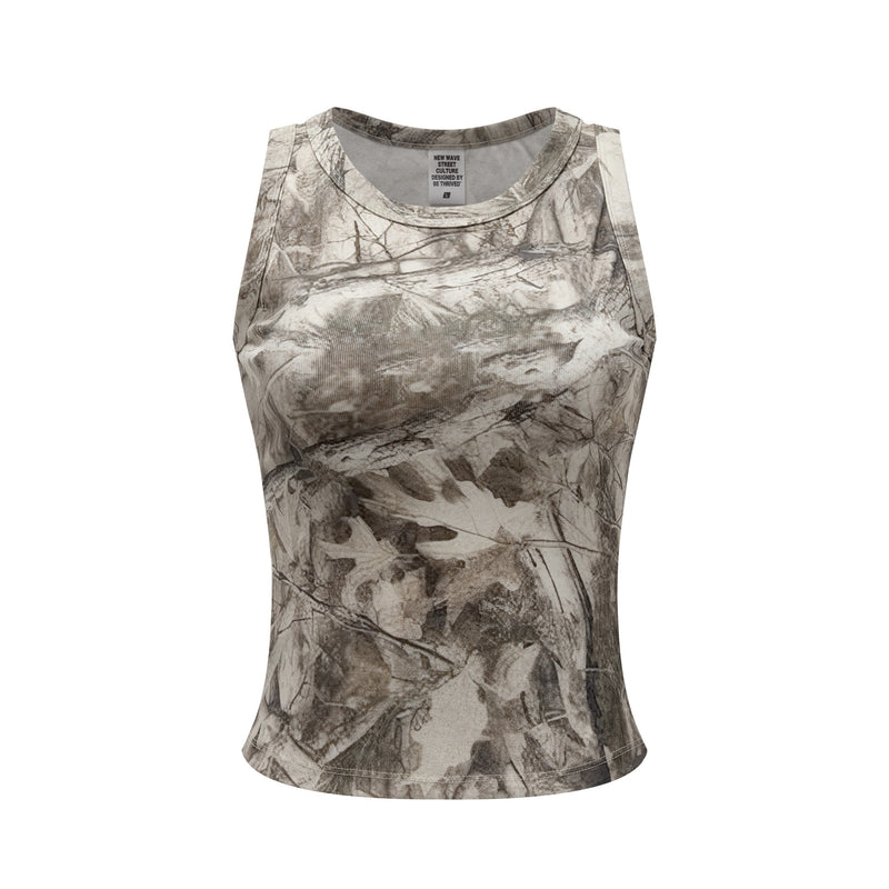 315GSM Women’s Camouflage Racerback Tank Top Branch Camouflage